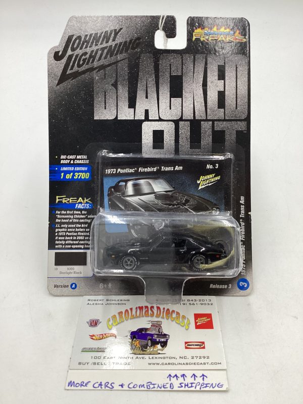 Johnny Lightning Blacked Out 1973 Pontiac Firebird Trans Am 191D Online Hot Sale