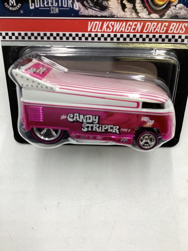 Hot wheels Redline club Volkswagen Drag Bus Candy Striper Silver Emblem 19276 20000 with protector Cheap