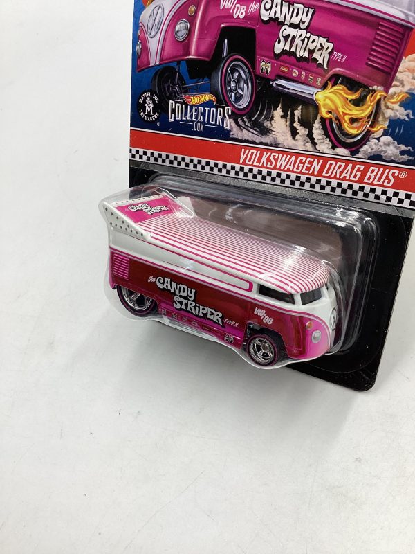 Hot wheels Redline club Volkswagen Drag Bus Candy Striper Silver Emblem 19276 20000 with protector Cheap