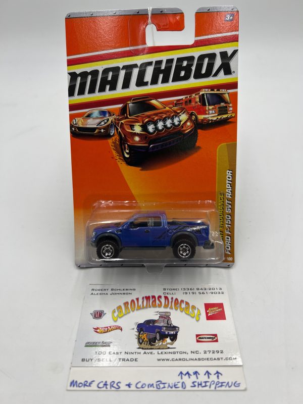 Matchbox #85 Desert Endurance Ford F150 SVT Raptor Blue 30D For Sale