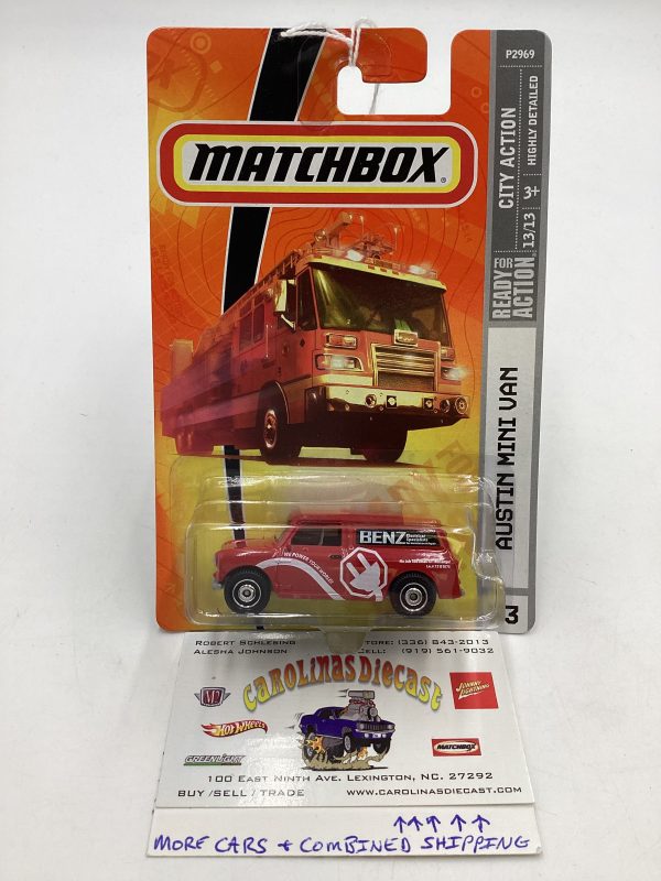 Matchbox #53 City Action Austin Mini Van Red 206D For Sale