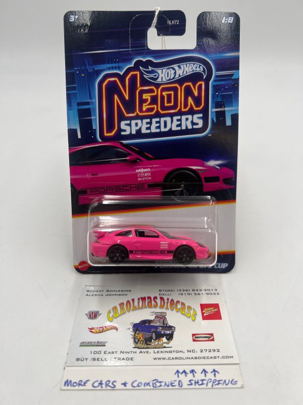 2024 Hot Wheels Neon Speeders 1 8 Porsche 911 GT3 Cup 160O For Cheap