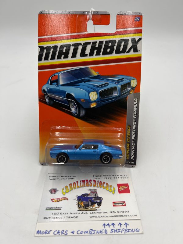 Matchbox #15 2011 Heritage Classics Pontiac Firebird Formula Blue 37G Online now