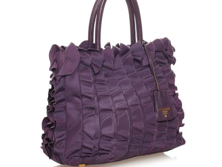 Prada Ruffled Tessuto Tote Bag 27502 Supply