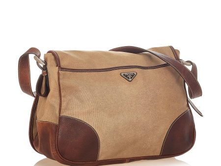 Prada Canvas Shoulder Bag 26014 Cheap