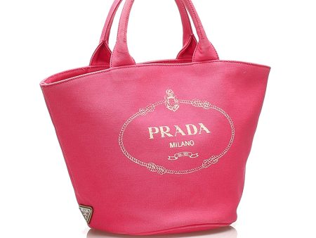 Prada Canapa Logo Canvas Tote Bag 14396 Online now