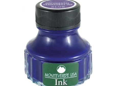 Monteverde Permanent Documental Ink Bottle, Blue - 90ml on Sale